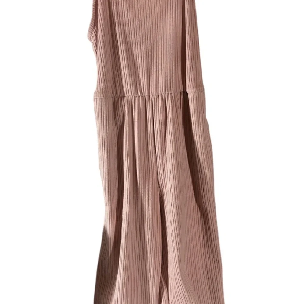 Blush Pink Ribbed Jumpsuit
